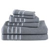 Hastings Home Combed Cotton Rice Weave 6-piece Set with 2 Bath Towels, 2 Hand Towels and 2 Washcloths |Silver Gray 328054KBU